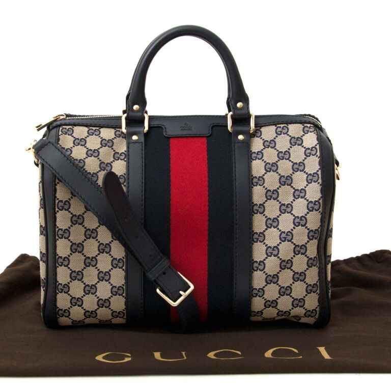 Gucci Vintage Web Boston Bag