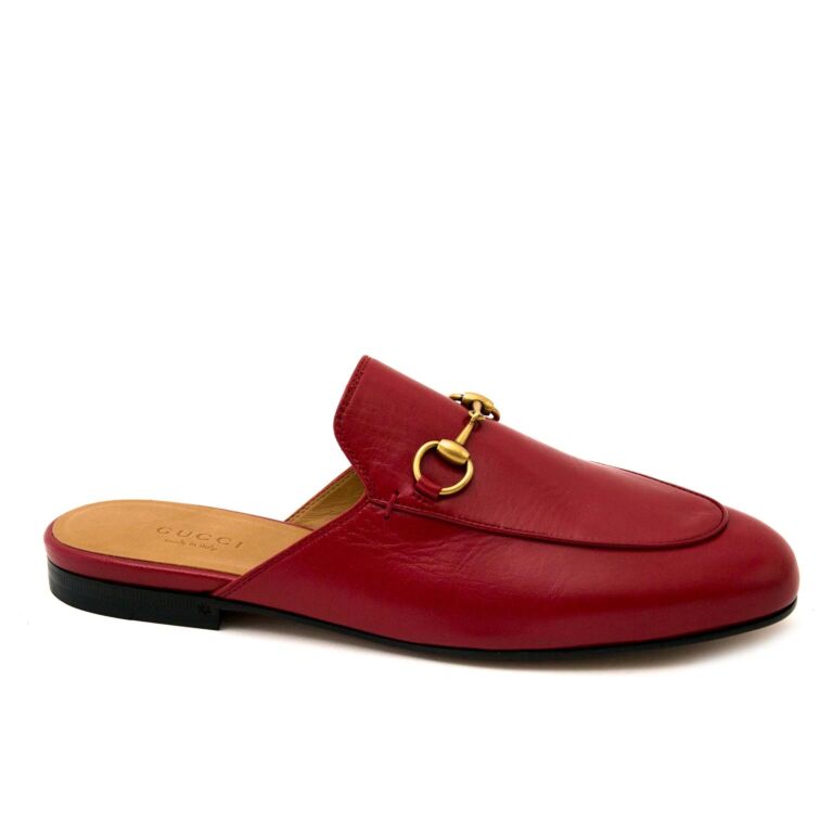 *Gucci Princetown Red Leather Slipper - Size 37 Labellov ○ Buy and Sell Authentic Luxury