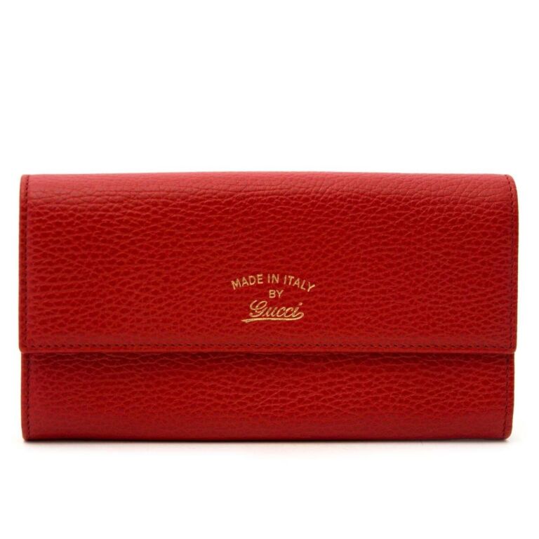 Gucci Red Swing Leather Continental Wallet Labellov Buy and Sell ...