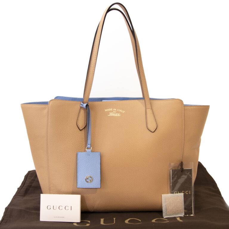 Gucci swing medium leather tote discount