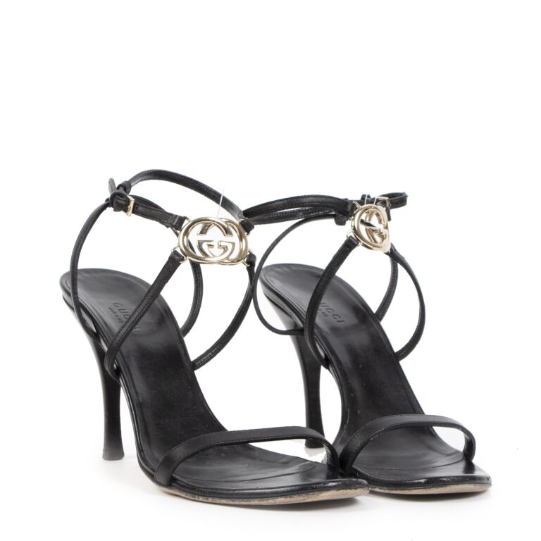 Gucci black heel outlet sandals