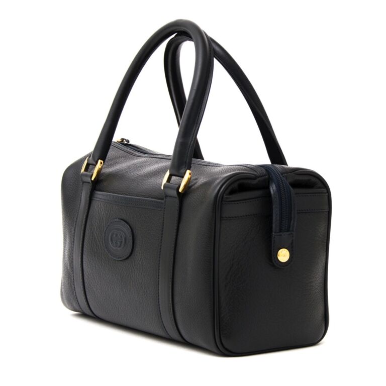 Gucci Dark Blue Boston Bag ○ Labellov ○ Buy and Sell Authentic