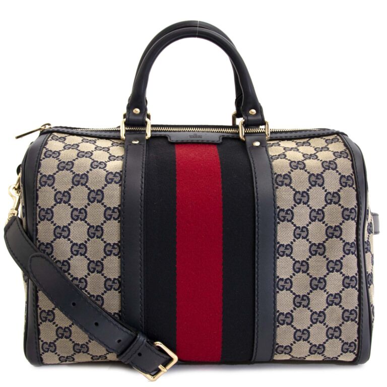 Gucci Vintage Web Original GG Boston Bag Labellov Buy and Sell ...