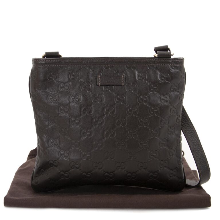 Gucci Brown Monogram Embossed Crossbody Bag Labellov Buy and