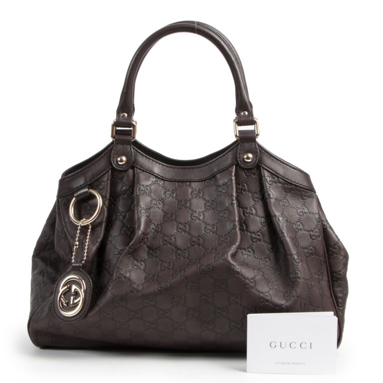 Gucci brown sale leather tote