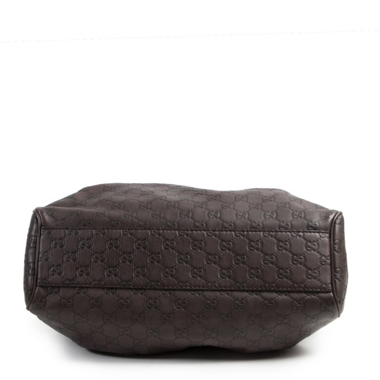 Gucci dark brown shop guccissima leather tote