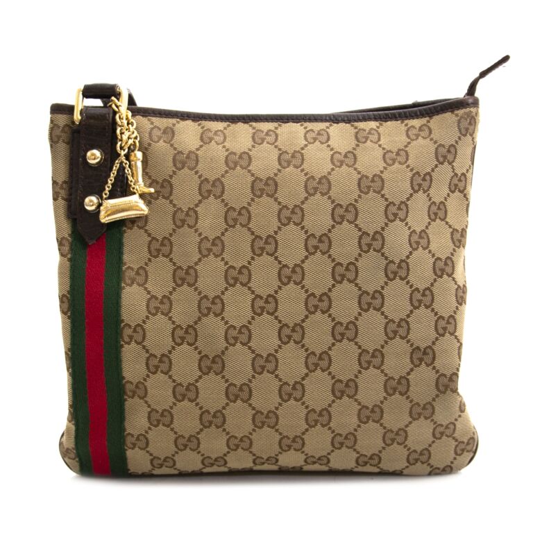 Gucci Monogram Web Jolicoeur Charms Messenger Bag Labellov