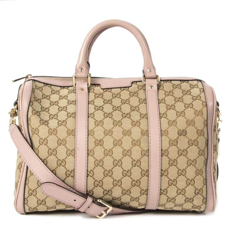 Gucci Monogram Lila Medium Boston Bag Labellov Buy and Sell