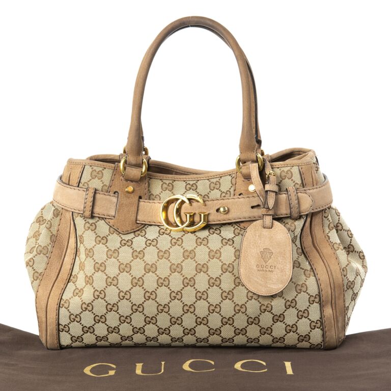 Gucci Medium GG Running Nubuck Leather Tote Labellov Buy and