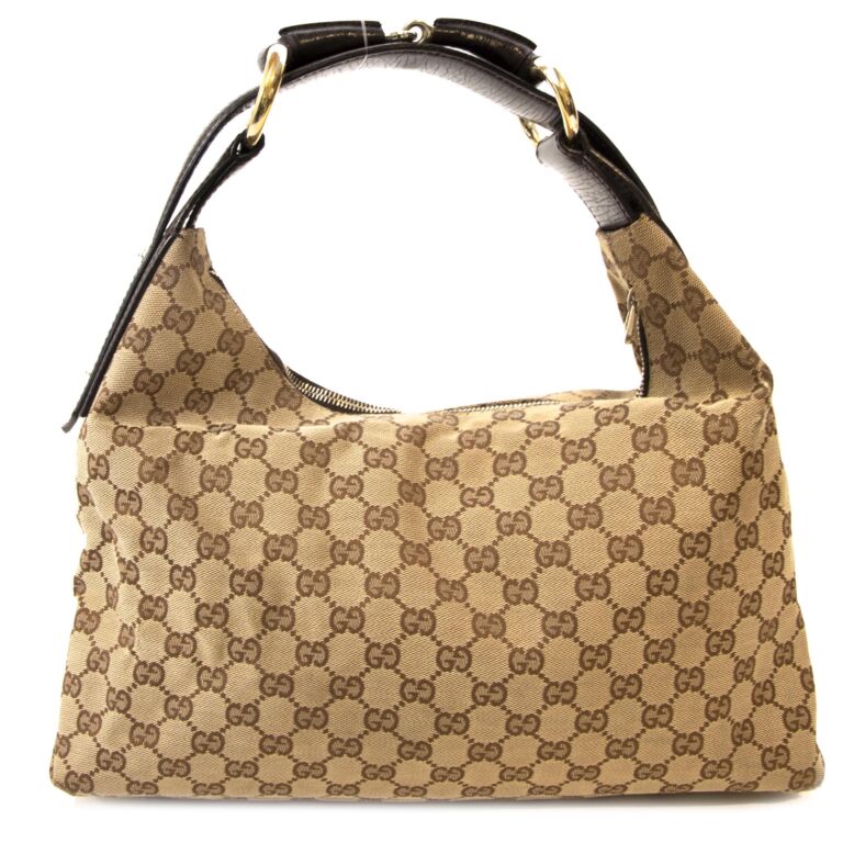 Gucci Supreme Gg Canvas Top Handle Bag In Beige,brown