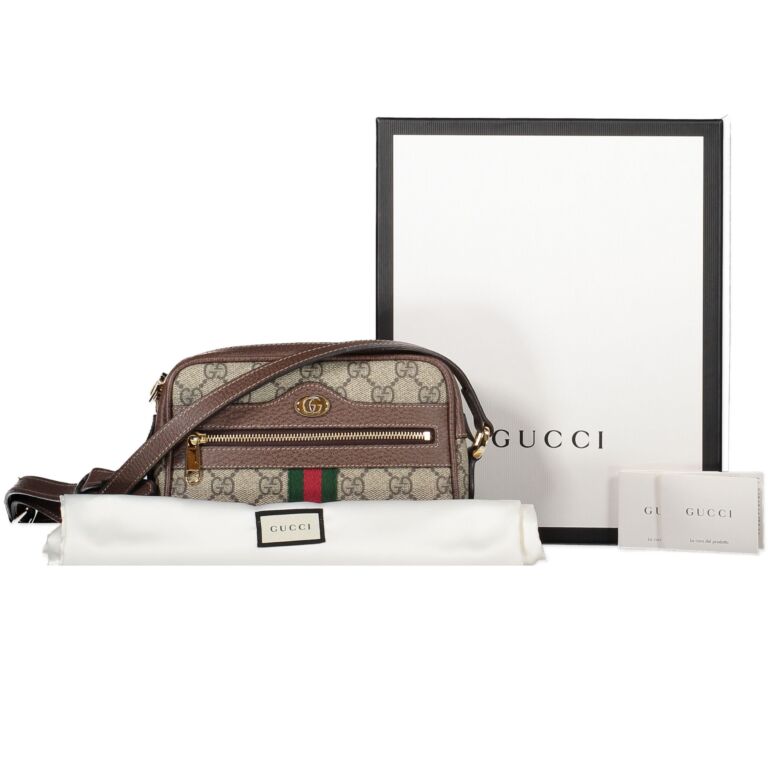 【関税&送料込】Gucci Gg Supreme Ad Leather Mini Ophidia Cro Ophidia mini bag in beige and ebony Supreme | GUCCI® PL
