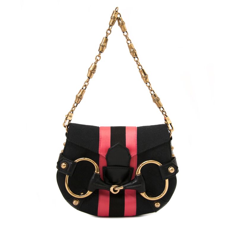 Gucci Monogram Horsebit Mini Pochette Pink And Black ○ Labellov ○ Buy and  Sell Authentic Luxury