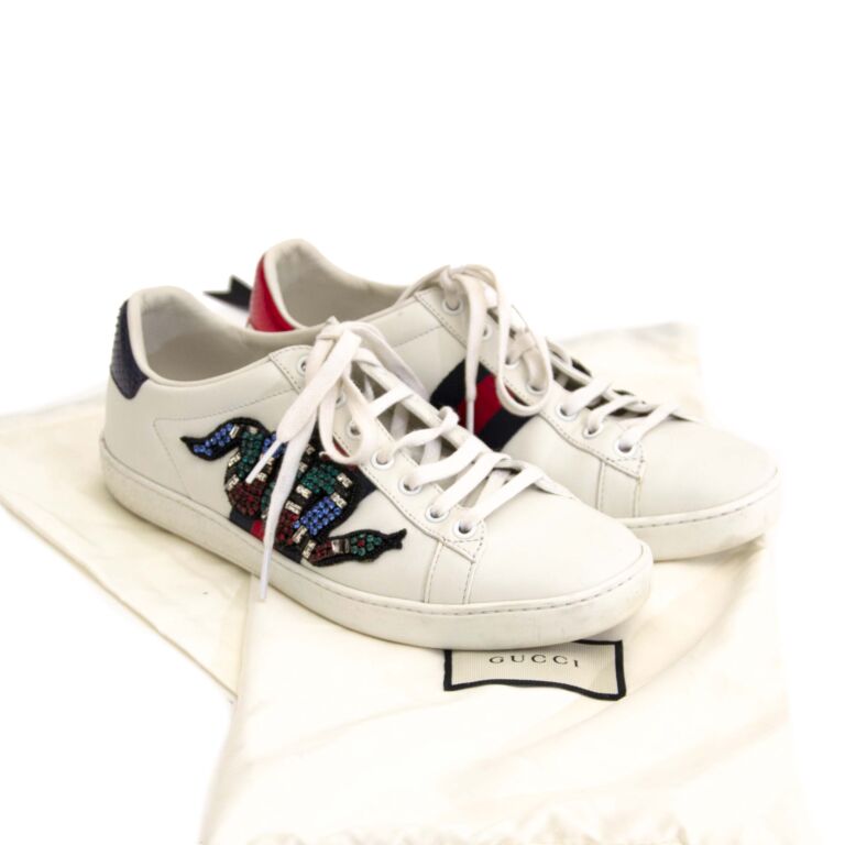 Gucci White Ace Embroidered Sneaker Size 38 Labellov Buy