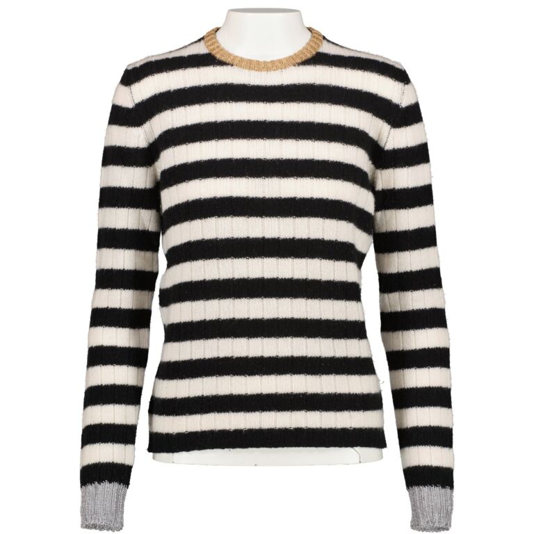 Gucci Black Striped Knit Sweater Size XS Labellov Buy and Sell Authentic Luxury