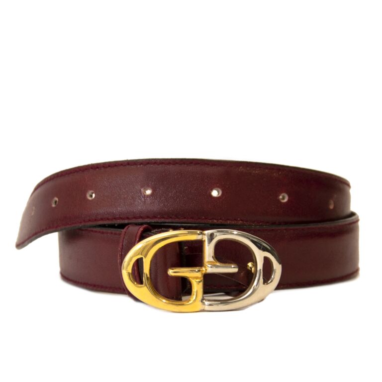 Burgundy gucci belt outlet