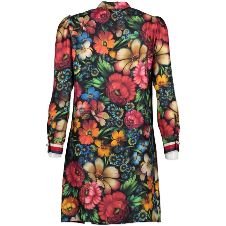 Gucci Floral Silk Shirt Dress size IT40 Labellov Buy and