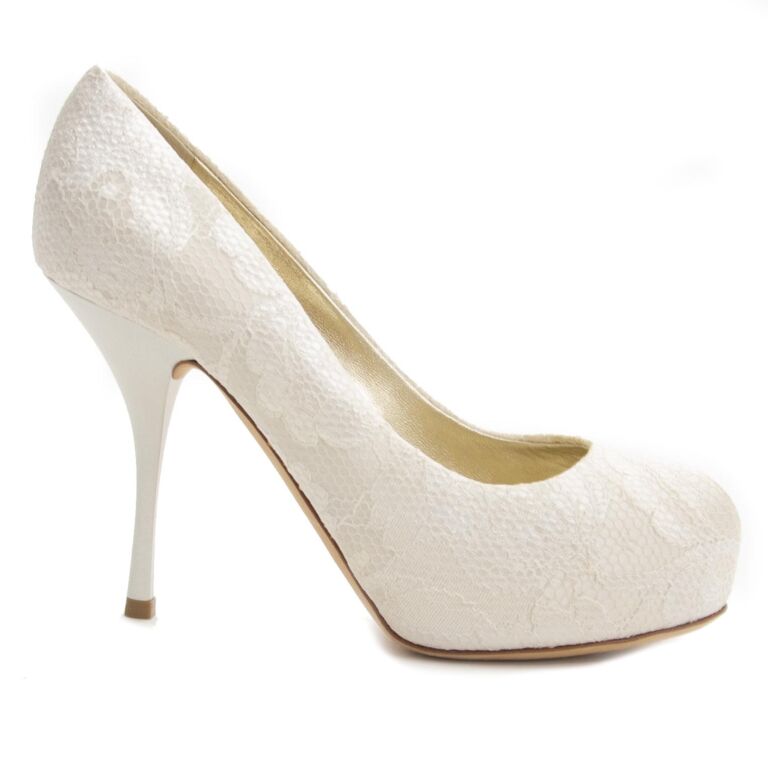 Giuseppe Zanotti White Lace Pumps size 37.5 Labellov Buy