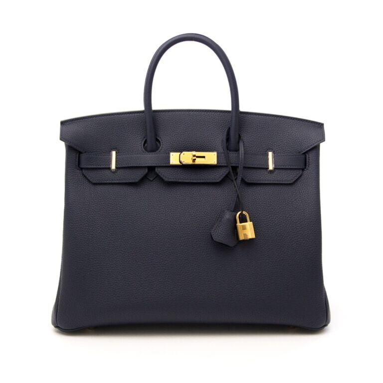 Birkin 35 in Blue Nuit Togo leather