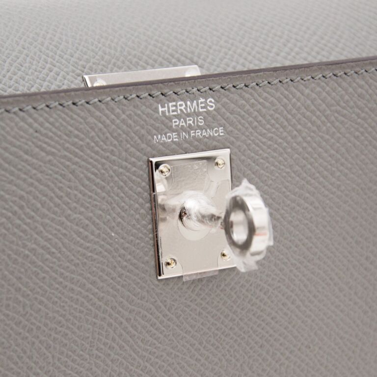 HERMES KELLY SELLIER 25 GRIS MOUETTE EPSOM