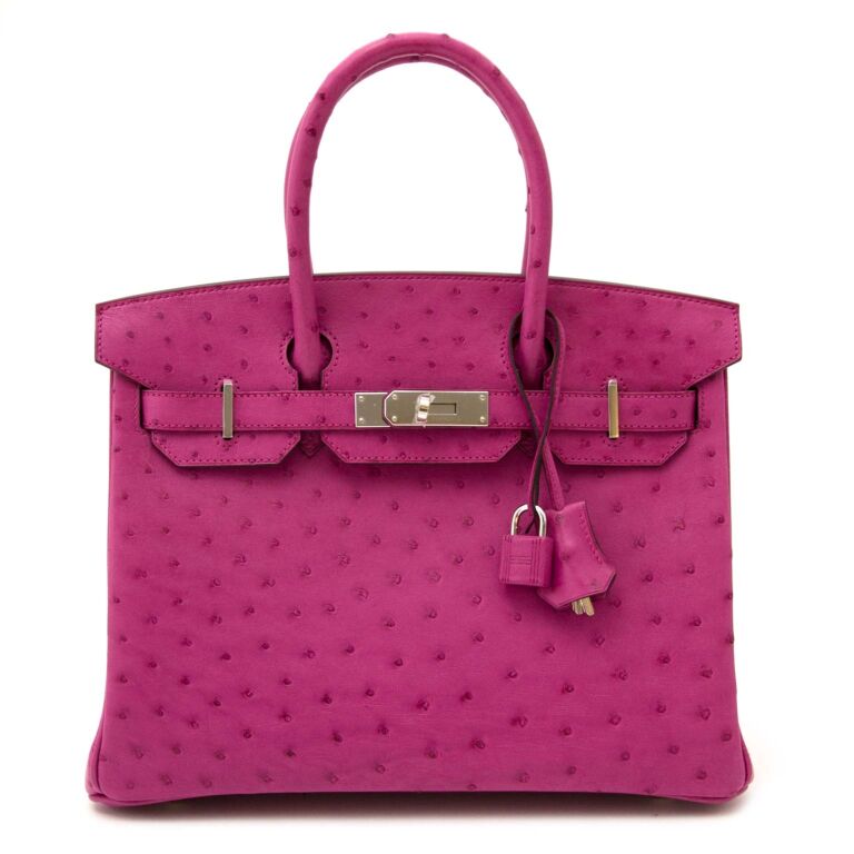 Hermès Birkin 30 Autruche Rose Pourpre PHW Labellov Buy and Sell ...