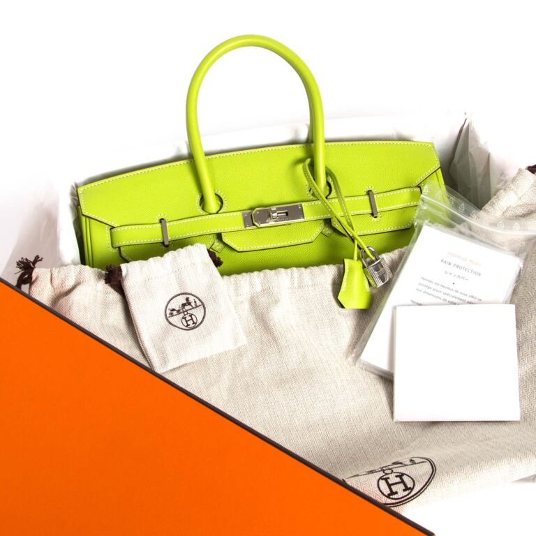 Hermes Birkin Bag 35 Candy Kiwi Limited Edition Palladium Epsom