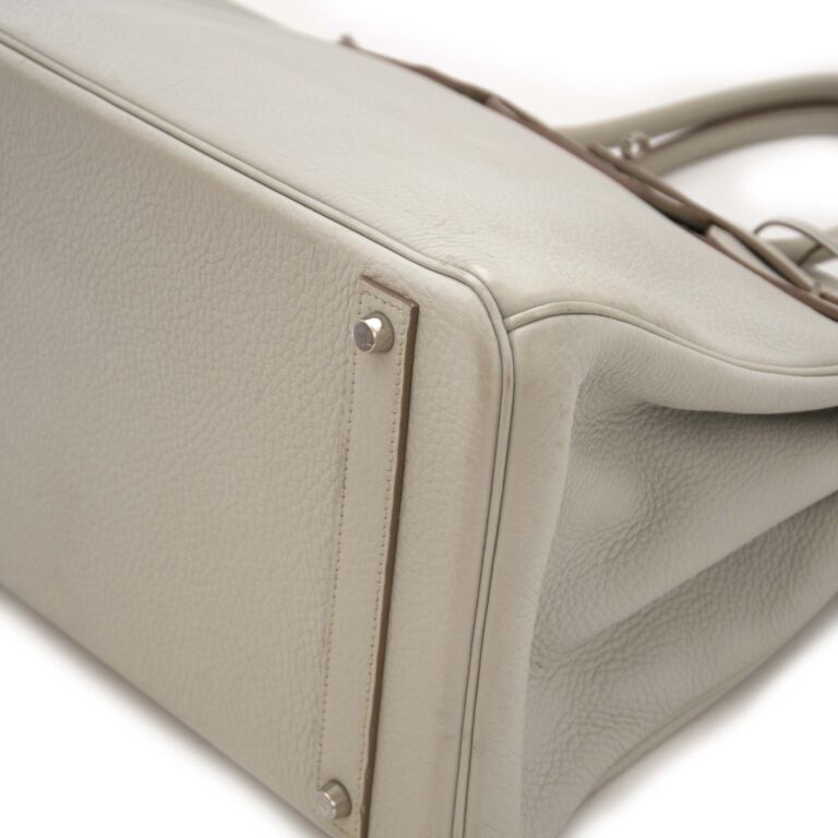 Hermès Birkin 40cm Gris Perle Clemence Taurillon PHW