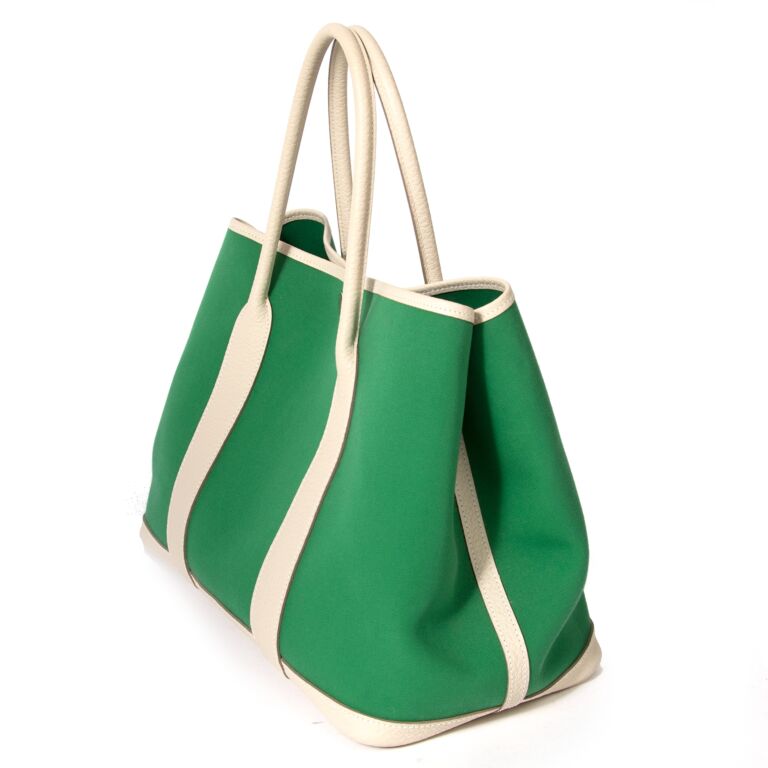 Hermes Garden Party TPM Canvas Leather Green Tote Bag For Sale at 1stDibs  hermes  garden party green, hermes garden party with strap, garden party hermes