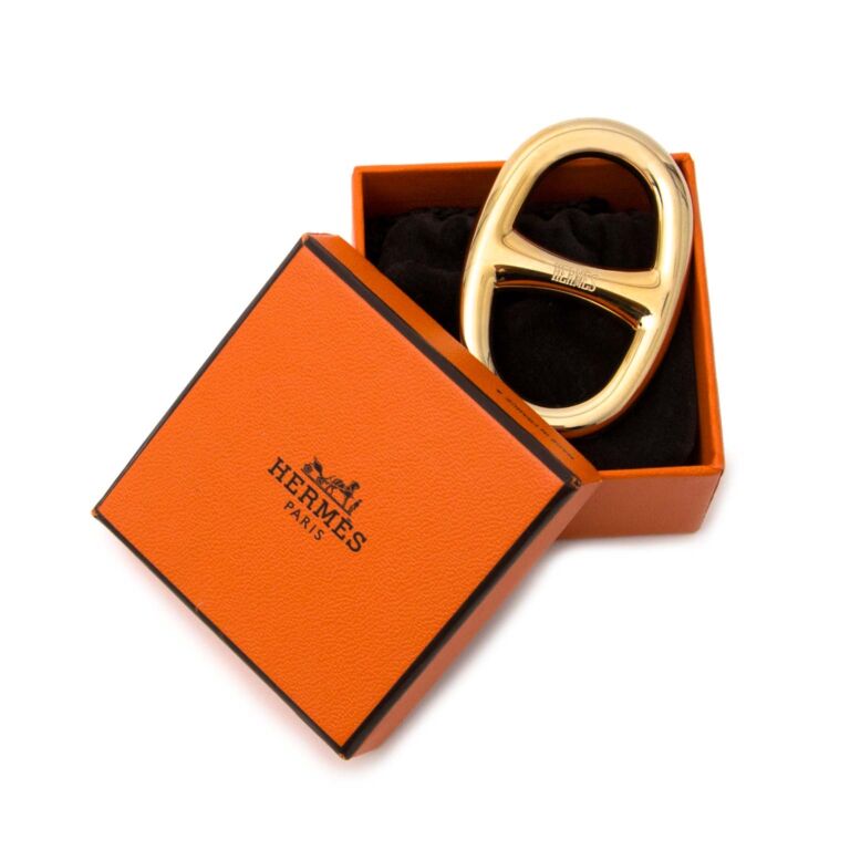 Hermes Chaine D'Ancre Gold Tone Scarf Ring Hermes