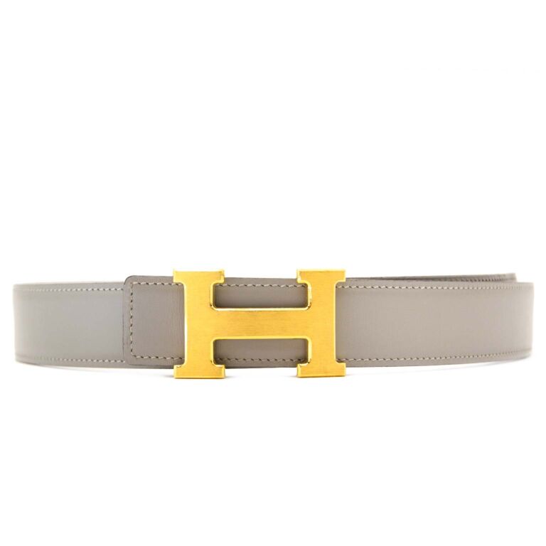 Hermès Reversible Grey/Black Constance H Belt - Size 80 Labellov Buy ...