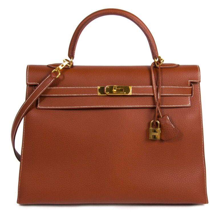 As New Herm s Kelly 35 Etrusque Veau Fjord GHW Labellov Buy
