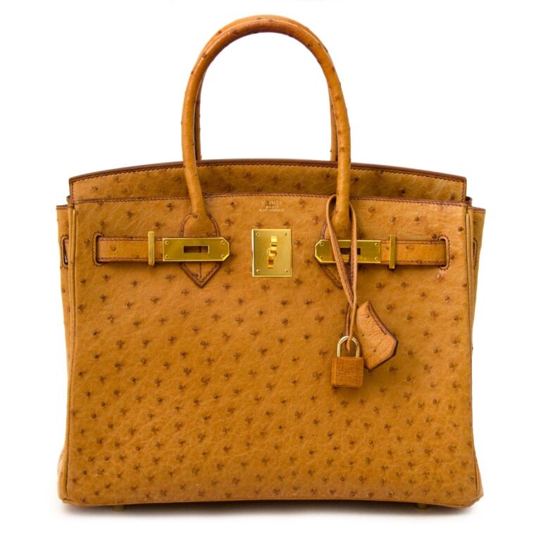 Hermès Birkin 30 Cognac Ostrich Gold Hardware GHW