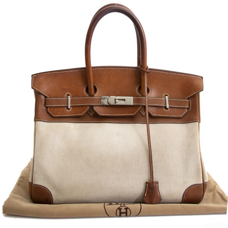 Hermes Birkin 35 Barenia Toile Naturel Labellov Buy and Sell Authentic Luxury