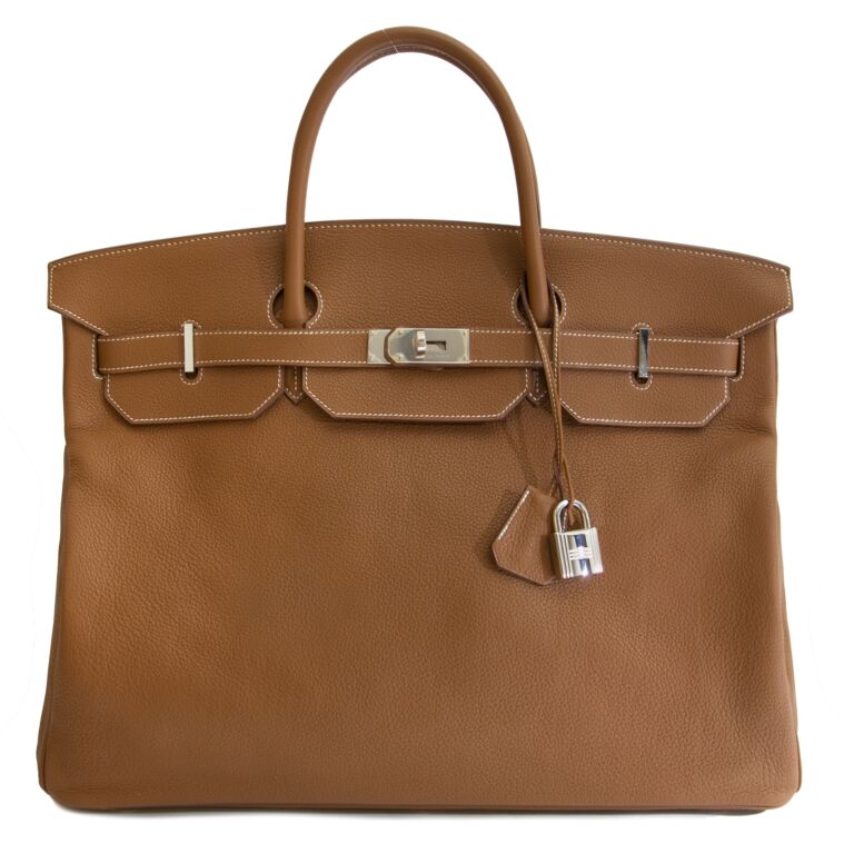 Hermes Birkin 50 Togo Gold PHW Labellov Buy and Sell Authentic Luxury