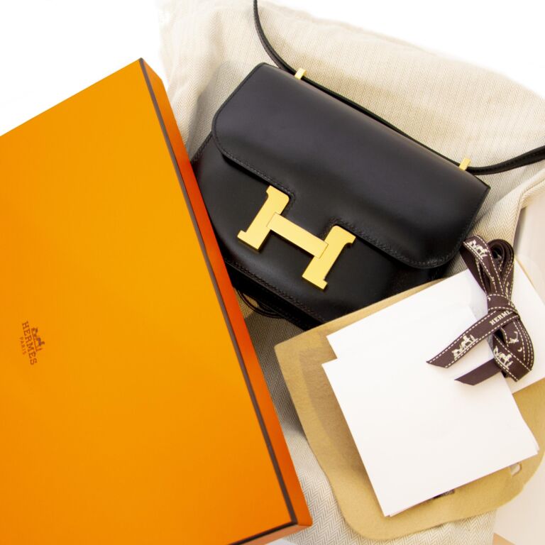 Hermes　Constance mini　Mirror　Black　Box Calf leather　Gold hardware