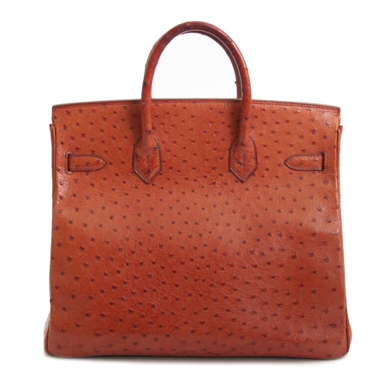 Hermes ostrich on sale leather