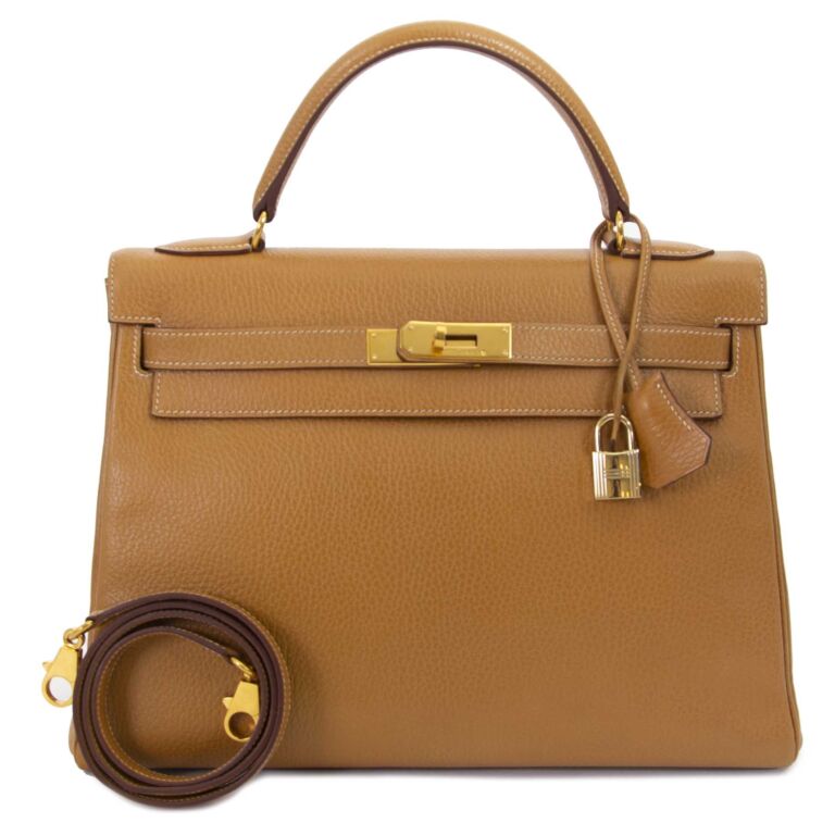 Vintage Kelly 32 HERMES in Beige Canvas and Black Leather For Sale at  1stDibs