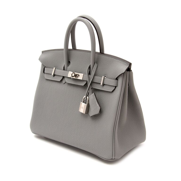 HERMES Togo Birkin 25 Gris Mouette 240060