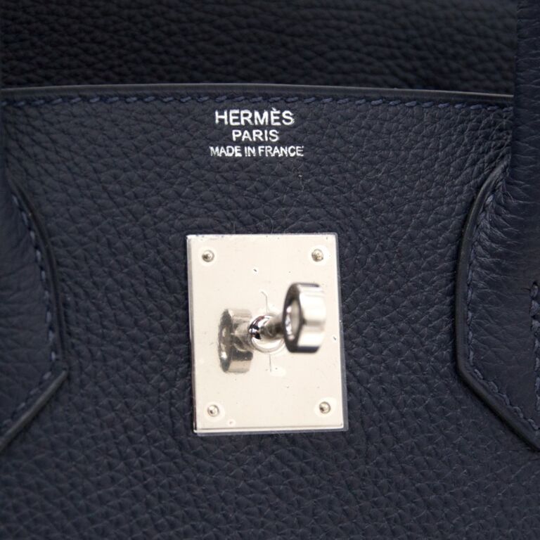 Hermes Birkin 30 Bleu Nuit Togo Palladium Hardware