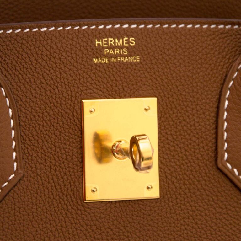 Hermes Birkin 30 Bag ck37 Gold Togo Calfskin GHW