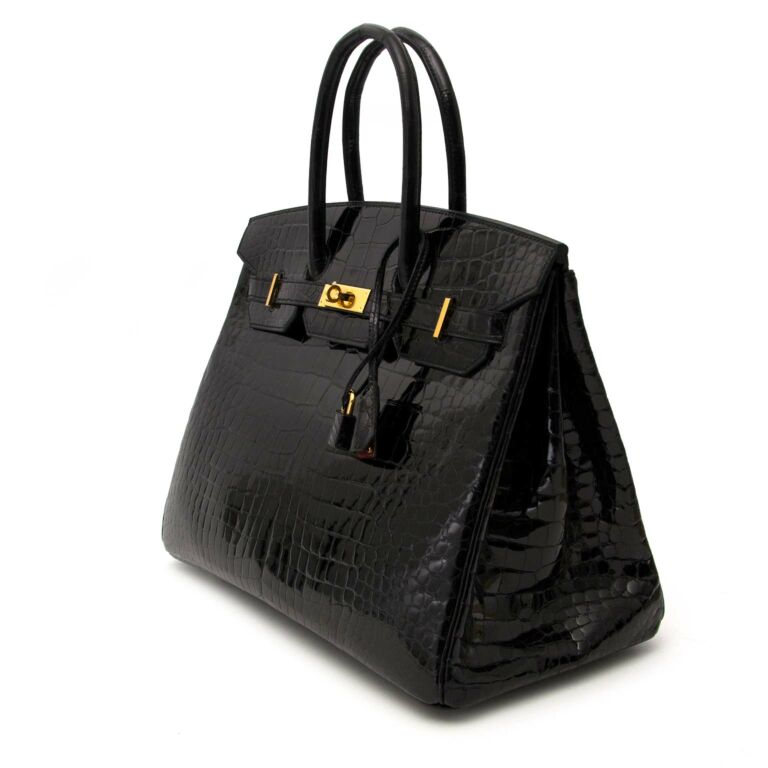 Birkin Shiny Porous Crocodile Handbag