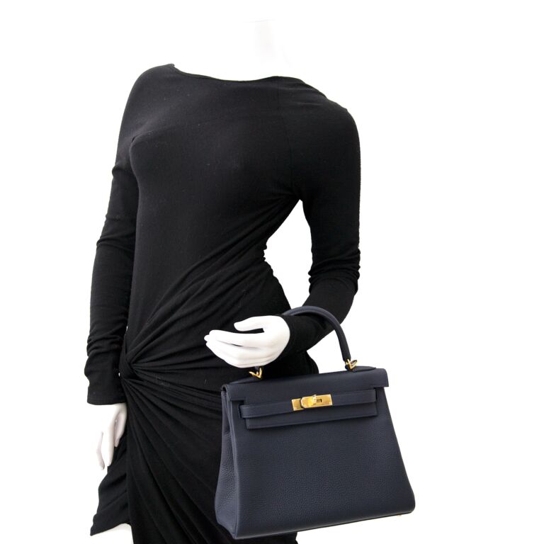 Kelly Retourne 28 Togo Bleu Nuit GHW/ - We love Hermes