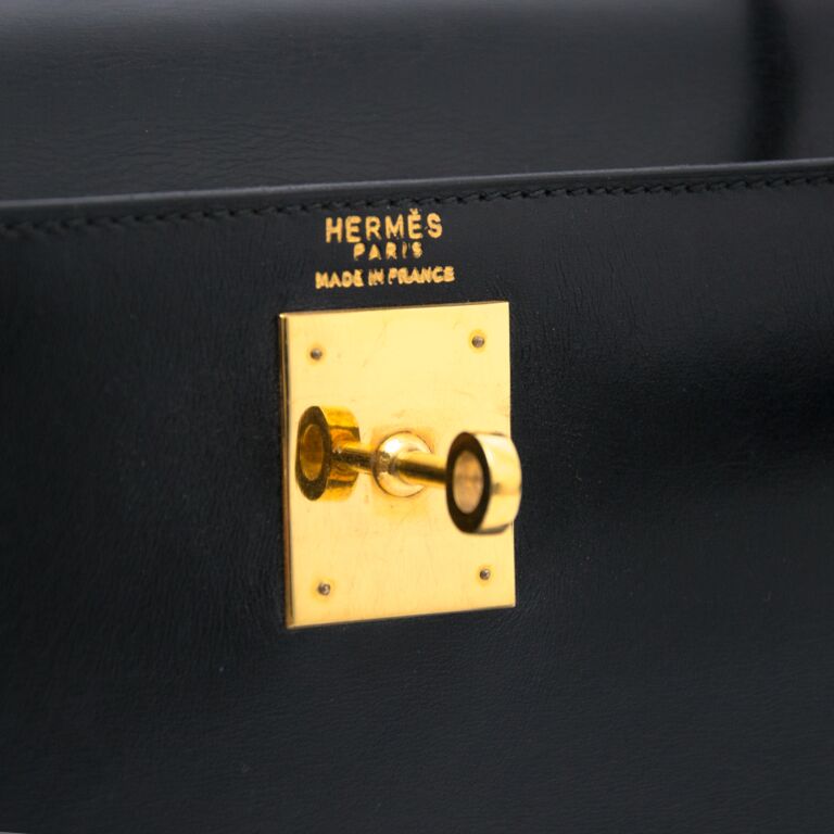 Hermès Vintage Kelly 28 Black Box GHW ○ Labellov ○ Buy and Sell