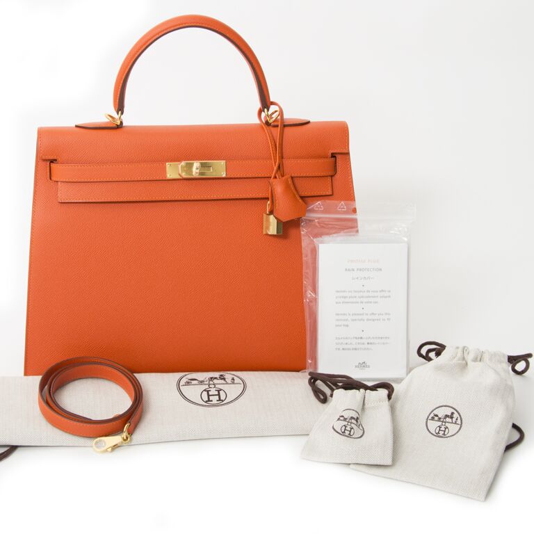 Hermes Kelly Cut Orange Epsom PHW #Q SKL1444