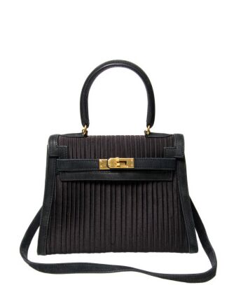 COLLECTOR PIECE Hermes Kelly Mini Black Satin/Suede 20 cm