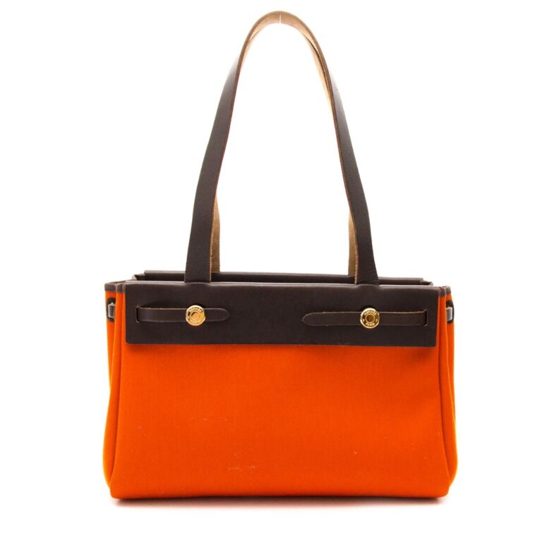 Hermès Orange Herbag Cabas ○ Labellov ○ Buy and Sell Authentic