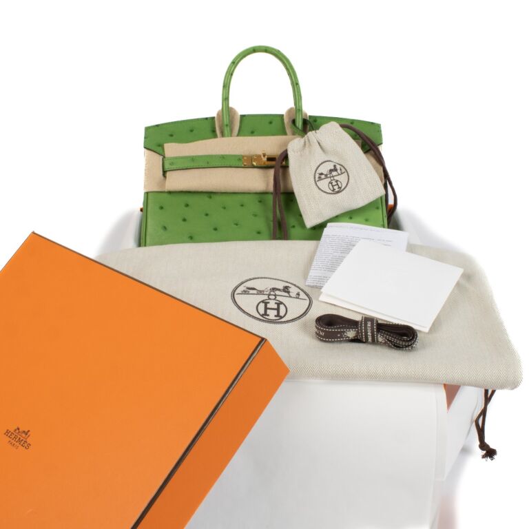 Hermès Birkin 25 Vert Yucca Ostrich GHW ○ Labellov ○ Buy