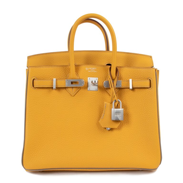 Hermes HSS Bi-Color Jaune Ambre and Craie Togo Birkin 25cm BGHW – Madison  Avenue Couture