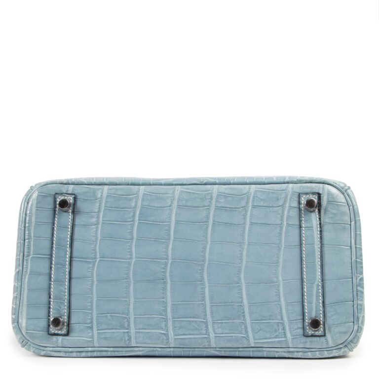 Sac hermes croco bleu outlet