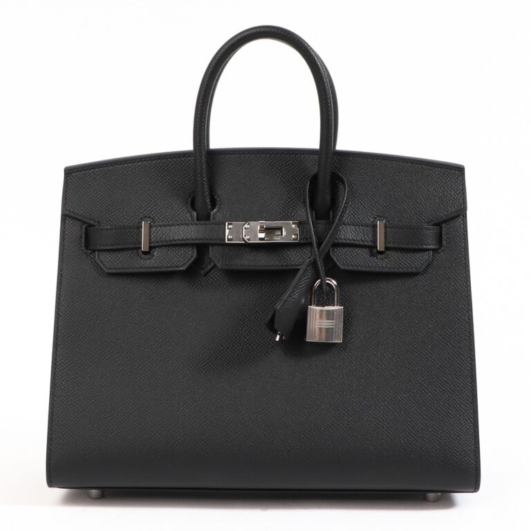 Hermes Birkin 30 Black Box Leather Bag Palladium Hardware