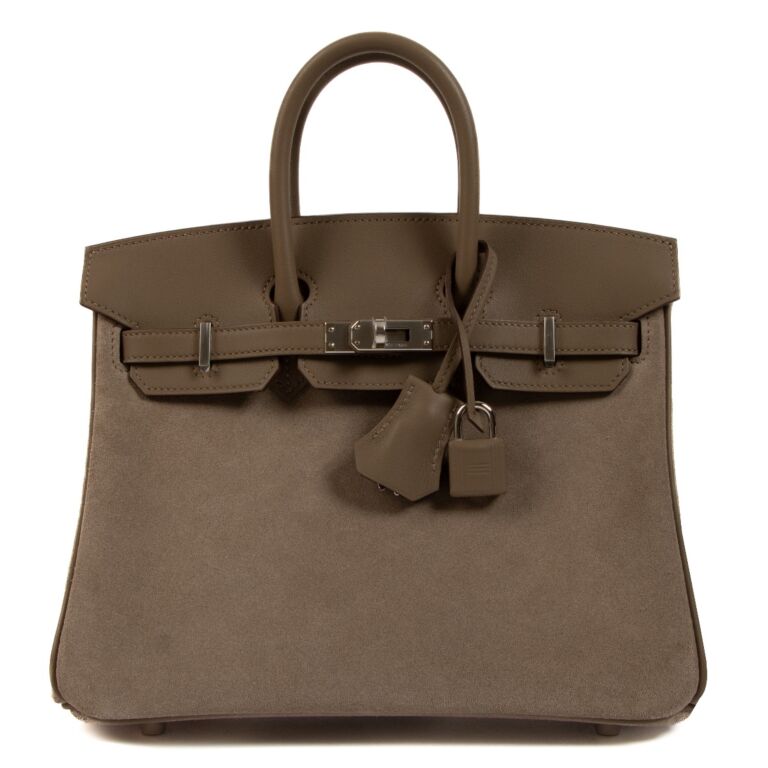 Hermès 2023 Birkin 25 Gris Caillou/Etoupe Grizzy/Swift Labellov Buy and ...